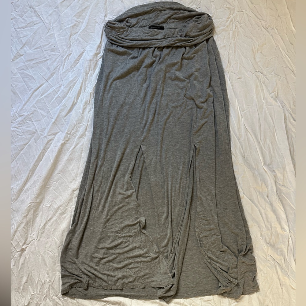 BCBGMaxAzria Gray Maxi Skirt with Slits